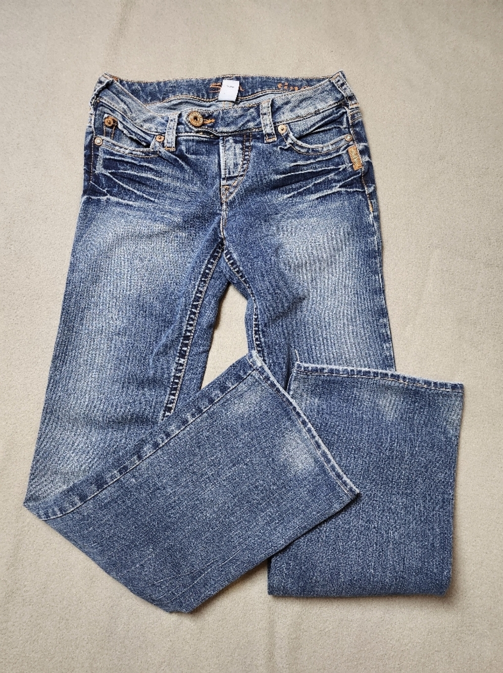 Silver Jeans Women’s Low Rise Bootcut Blue Denim Jeans Sz 27 - Picture 10 of 15